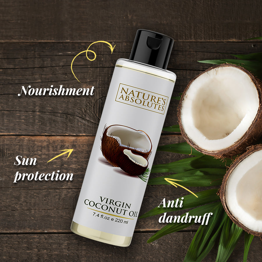Cold Pressed - Virgin Coconut Oil - Natural Moisturizer For hair and skin (220 ml)