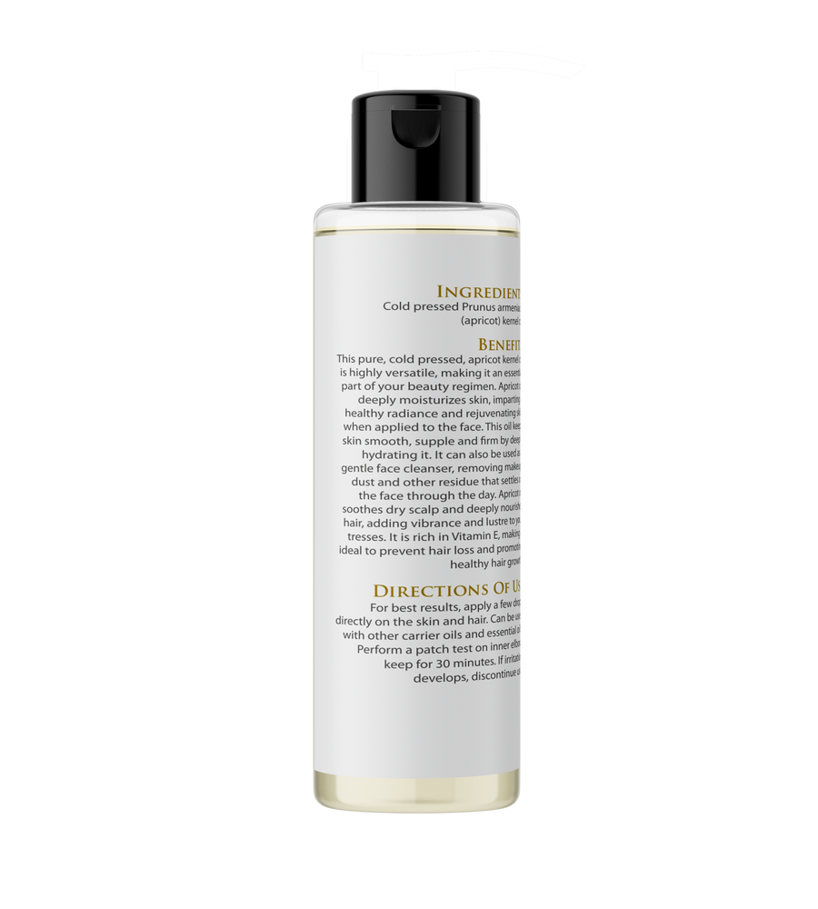 Cold Pressed - Apricot Oil - Natural Moisturizer For hair and skin (220 ml)