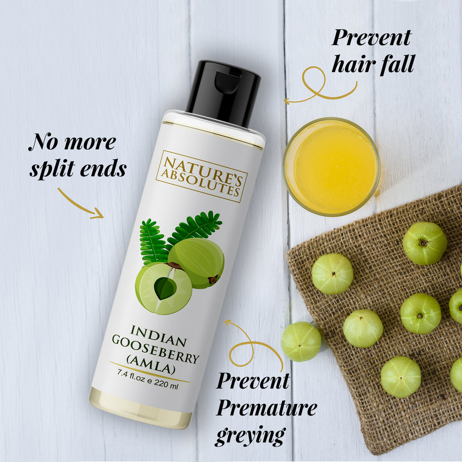 Cold Pressed - Amla (Indian Gooseberry) Oil -  Natural Moisturizer For hair and skin (220 ml)