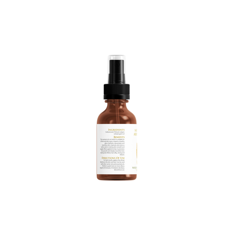 Cold Pressed - Wheat Germ Oil - Natural Moisturizer For hair and skin (30 ml)